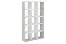 Regal >MEGA 10< in Sandeiche Dekor-weiß - 104,3x178x33cm (BxHxT)