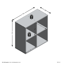 Standregal >MEGA 400< in Eiche Dekor - 70,1x73x33cm (BxHxT)