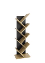 Regal >BÜCHEN 1< in Schwarz perl-Artisan Eiche - 41,6x125,3x26cm (BxHxT)