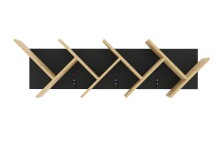 Wandregal >BÜCHEN 2< in Schwarz perl-Artisan Eiche - 127,5x38,5x25,5cm (BxHxT)