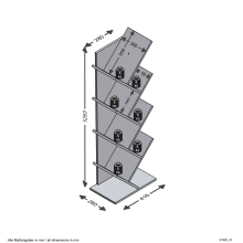 Wandregal >BÜCHEN 2< in Eiche Dekor - 127,5x38,5x25,5cm (BxHxT)