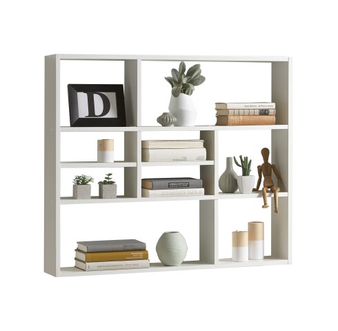 Wandregal >MIKA< in weiß - 90x78,2x16cm (BxHxT)