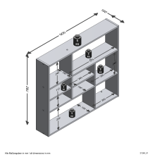 Wandregal >MIKA< in weiß - 90x78,2x16cm (BxHxT)