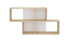 Wandregal >NORA< in Eiche Dekor-weiß - 100x53x19,5cm (BxHxT)
