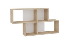 Wandregal >NORA< in Eiche Dekor-weiß - 100x53x19,5cm (BxHxT)