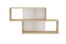 Wandregal >NORA< in Eiche Dekor-weiß - 100x53x19,5cm (BxHxT)