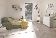 Wandregal >NORA< in Beton LA-weiß - 100x53x19,5cm (BxHxT)