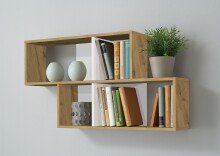 Wandregal >NORA< in Artisan Eiche Dekor-weiß - 100x53x19,5cm (BxHxT)