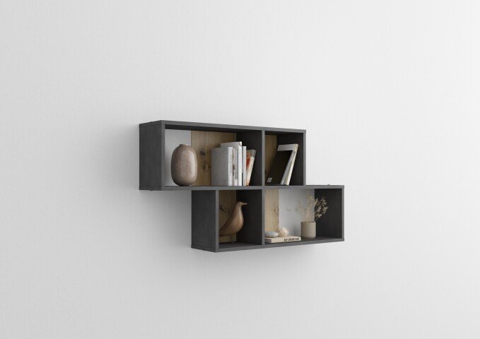 Wandregal >NORA< in Matera-Artisan Eiche - 100x53x19,5cm (BxHxT)