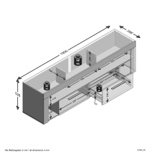 TV-Schrank >VIBIO 2< in Artisan Eiche Dekor-weiß - 180x52,8x41,3cm (BxHxT)