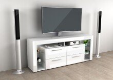 TV-Schrank >VIBIO 3< in weiß Edelglanz-hochlanz weiß - 180x72,7x41,3cm (BxHxT)