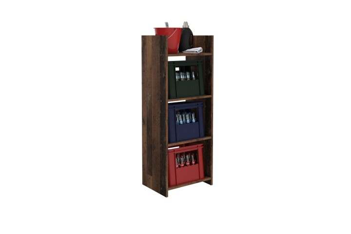 Kastenständer >TRIER 2< in Old Style dunkel - 50,1x133,3x38cm (BxHxT)