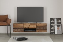 TV-Board >BRIGHTON 2< in Old Style dunkel - 140x46,5x34,5cm (BxHxT)