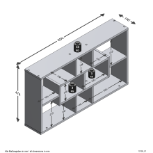 Regal >LASSE< in Eiche Dekor - 85x47,5x16cm (BxHxT)