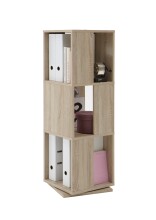 Drehregal >TOWER< in Eiche Dekor - 34x108x34cm (BxHxT)