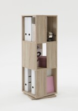 Drehregal >TOWER< in Eiche Dekor - 34x108x34cm (BxHxT)