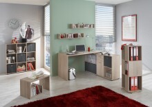 Drehregal >TOWER< in Eiche Dekor - 34x108x34cm (BxHxT)