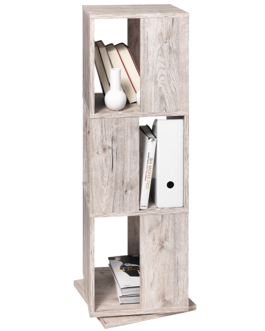 Drehregal >TOWER< in Sandeiche Dekor - 34x108x34cm (BxHxT)