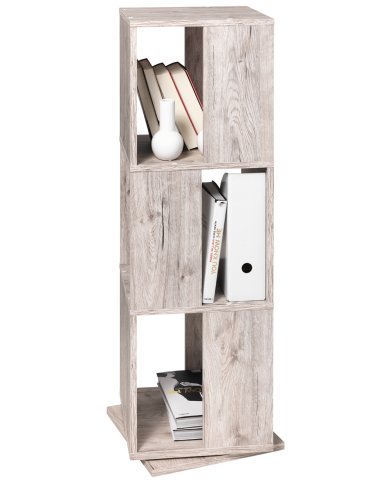 Drehregal >TOWER< in Sandeiche Dekor - 34x108x34cm (BxHxT)