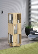 Drehregal >TOWER< in Artisan Eiche Dekor - 34x108x34cm (BxHxT)