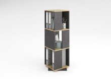 Drehregal >TOWER< in Matera-Artisan Eiche - 34x108x34cm (BxHxT)