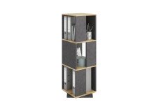 Drehregal >TOWER< in Matera-Artisan Eiche - 34x108x34cm (BxHxT)