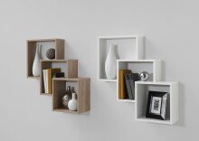 Wandregal >FIBI< in Eiche Dekor - 64x65,5x19cm (BxHxT)