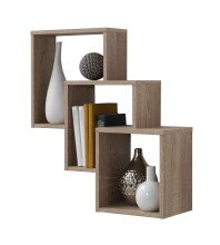 Wandregal >FIBI< in Eiche Dekor - 64x65,5x19cm (BxHxT)