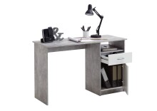 Schreibtisch >JACKSON< in Beton LA-weiß - 123x76,5x50cm (BxHxT)