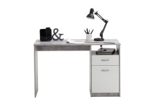 Schreibtisch >JACKSON< in Beton LA-weiß - 123x76,5x50cm (BxHxT)