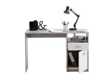 Schreibtisch >JACKSON< in Beton LA-weiß - 123x76,5x50cm (BxHxT)