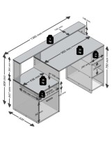 Schreibtisch >BOLTON< in Eiche Dekor-weiß - 138,5x91,6x53,5cm (BxHxT)