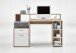 Schreibtisch >BOLTON< in Eiche Dekor-weiß - 138,5x91,6x53,5cm (BxHxT)