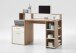 Schreibtisch >BOLTON< in Eiche Dekor-weiß - 138,5x91,6x53,5cm (BxHxT)
