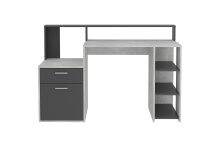 Schreibtisch >BOLTON< in Beton LA - Anthrazit - 138,5x91,6x53,5cm (BxHxT)