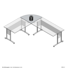 Schreibtischplatte >CALVIA 3< in Alteiche Dekor - 80x2,2x80cm (BxHxT)