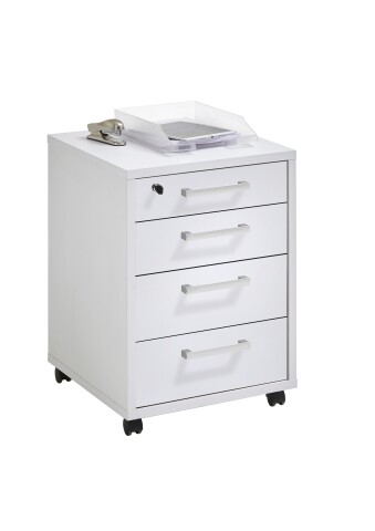 Rollcontainer >CALVIA 4< in Brillantweiß - 48x65,5x49,5cm (BxHxT)