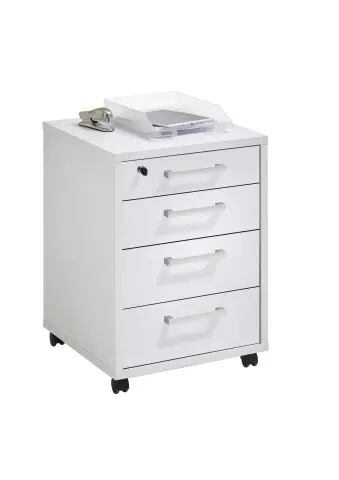 Rollcontainer >CALVIA 4< in Brillantweiß - 48x65,5x49,5cm (BxHxT)