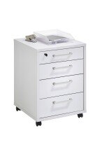 Rollcontainer >CALVIA 4< in Brillantweiß -...