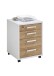 Rollcontainer >CALVIA 4< in Brillantweiß-Alteiche Dekor - 48x65,5x49,5cm (BxHxT)