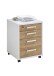 Rollcontainer >CALVIA 4< in Brillantweiß-Alteiche Dekor - 48x65,5x49,5cm (BxHxT)