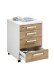 Rollcontainer >CALVIA 4< in Brillantweiß-Alteiche Dekor - 48x65,5x49,5cm (BxHxT)