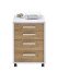 Rollcontainer >CALVIA 4< in Brillantweiß-Alteiche Dekor - 48x65,5x49,5cm (BxHxT)