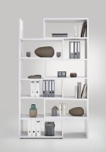 Eckregal >CALVIA 9< in Brillantweiß - 84,2x221,3x39,9cm (BxHxT)