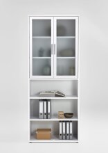 Büromöbel-Set >CALVIA 12< in Brillantweiß - 84x106x1,5cm (BxHxT)