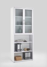 Büromöbel-Set >CALVIA 12< in Brillantweiß - 84x106x1,5cm (BxHxT)