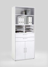 Büromöbel-Set >CALVIA 13< in Brillantweiß - 84x106x34,5cm (BxHxT)