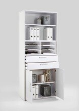 Büromöbel-Set >CALVIA 13< in Brillantweiß - 84x106x34,5cm (BxHxT)