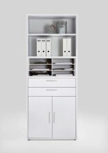 Büromöbel-Set >CALVIA 13< in Brillantweiß - 84x106x34,5cm (BxHxT)