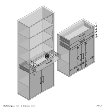 Fronten-Set >CALVIA 13< in Alteiche Dekor - 84x106x34,5cm (BxHxT)